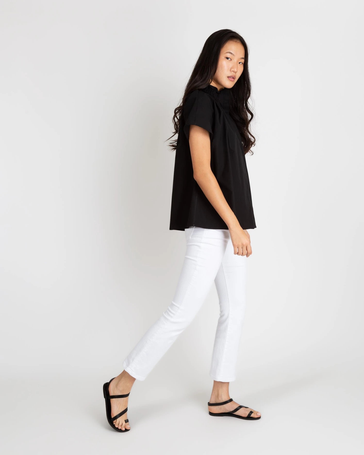 Atelier Kami Top In Black Stretch Poplin 6 Atelier Kami Top In Black Stretch Poplin - Image 4