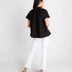 Atelier Kami Top In Black Stretch Poplin 12 Atelier Kami Top In Black Stretch Poplin -Modezzia Sales S55776 5