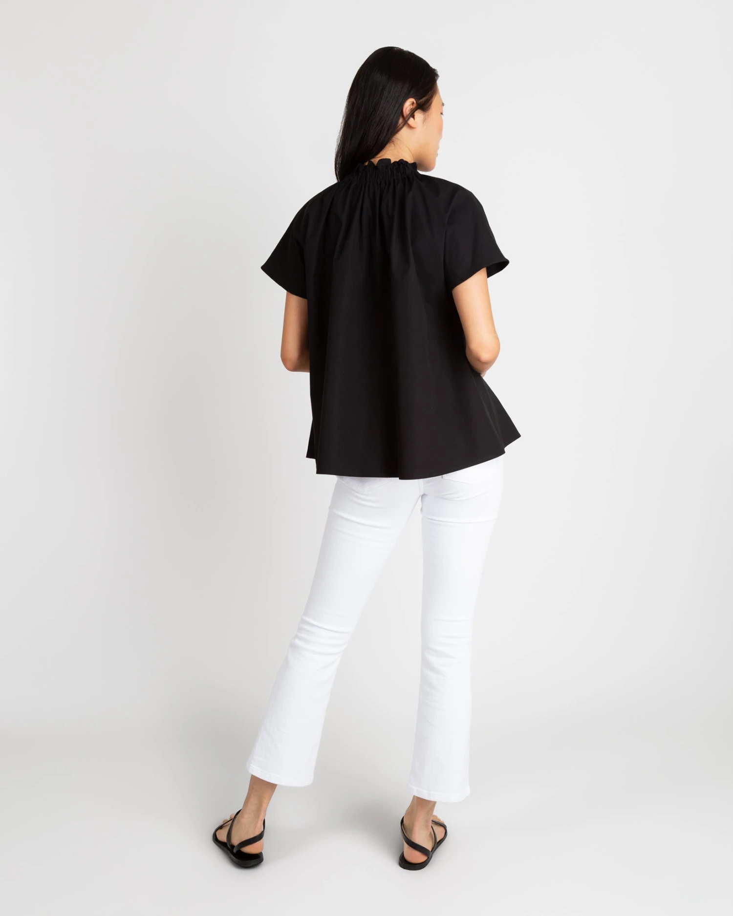 Atelier Kami Top In Black Stretch Poplin 7 Atelier Kami Top In Black Stretch Poplin - Image 5