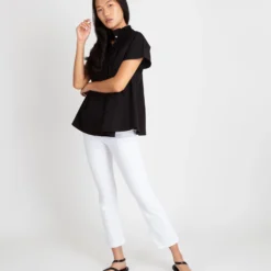 Atelier Kami Top In Black Stretch Poplin 13 Atelier Kami Top In Black Stretch Poplin -Modezzia Sales S55776 6