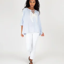 Calypso Shirt In Blue/White Stripe 7 Calypso Shirt In Blue/White Stripe -Modezzia Sales S56870 2
