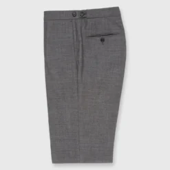 Pleated Dress Trouser In Mid-Grey High-Twist -Modezzia Sales S57173 1