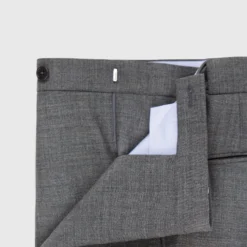 Pleated Dress Trouser In Mid-Grey High-Twist -Modezzia Sales S57173 6