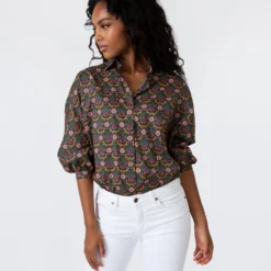 Volume Kimono Shirt In Olive/Berry Multi Persephone Liberty Fabric 11 Volume Kimono Shirt In Olive/Berry Multi Persephone Liberty Fabric -Modezzia Sales S57787 3