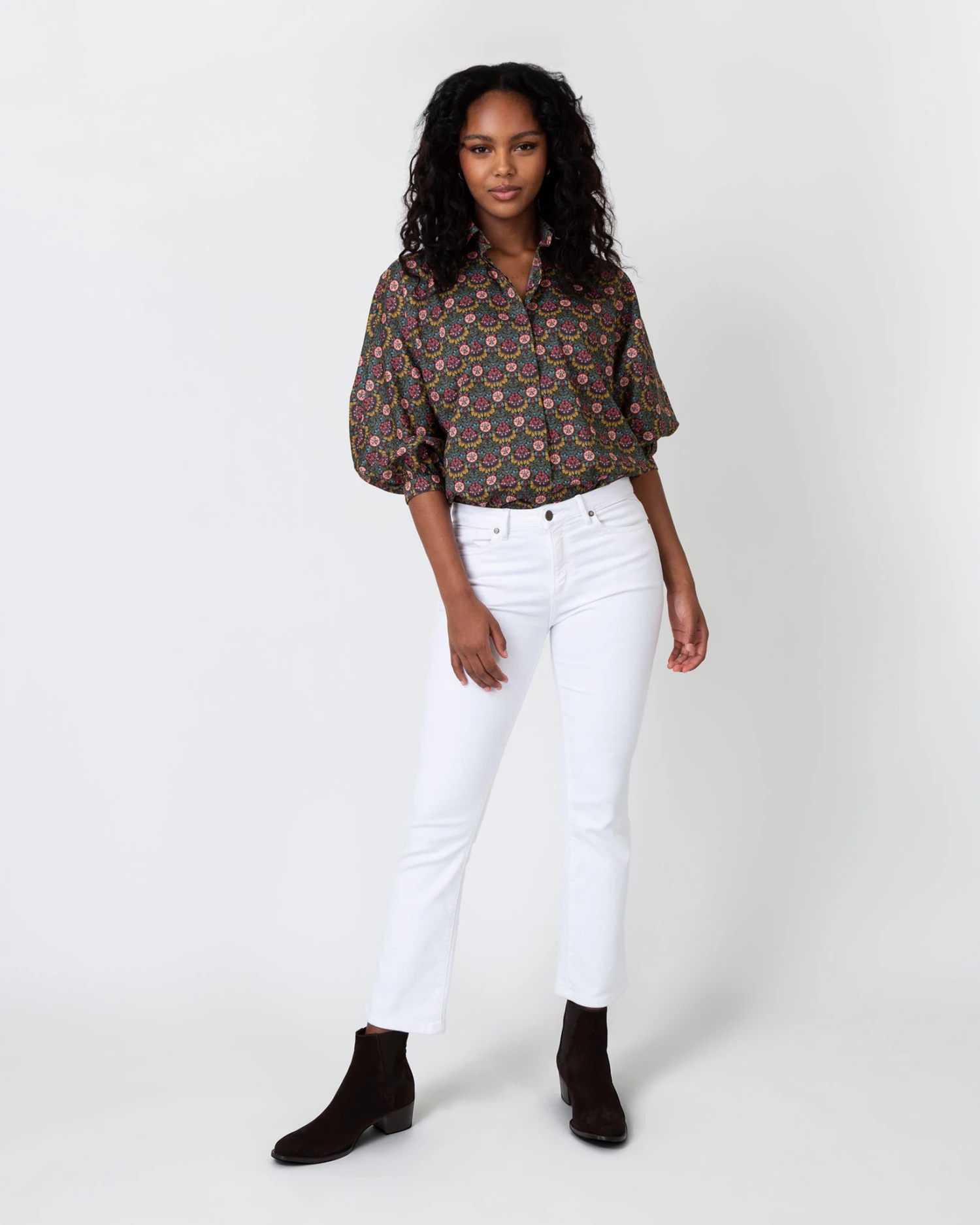 Volume Kimono Shirt In Olive/Berry Multi Persephone Liberty Fabric 6 Volume Kimono Shirt In Olive/Berry Multi Persephone Liberty Fabric - Image 4