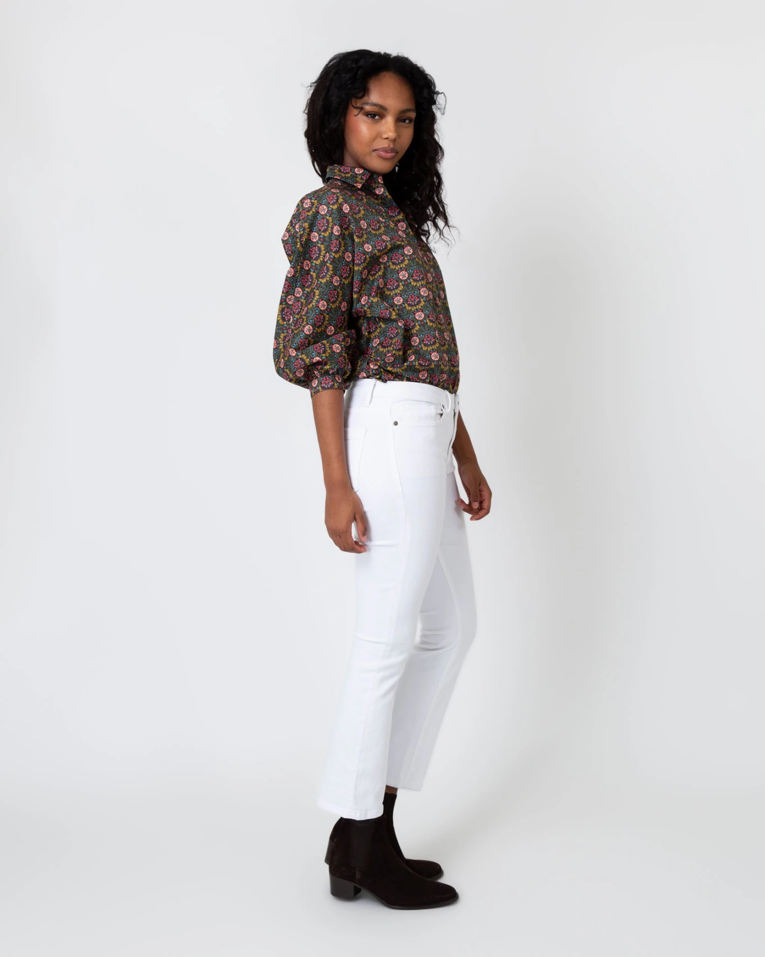 Volume Kimono Shirt In Olive/Berry Multi Persephone Liberty Fabric 7 Volume Kimono Shirt In Olive/Berry Multi Persephone Liberty Fabric - Image 5