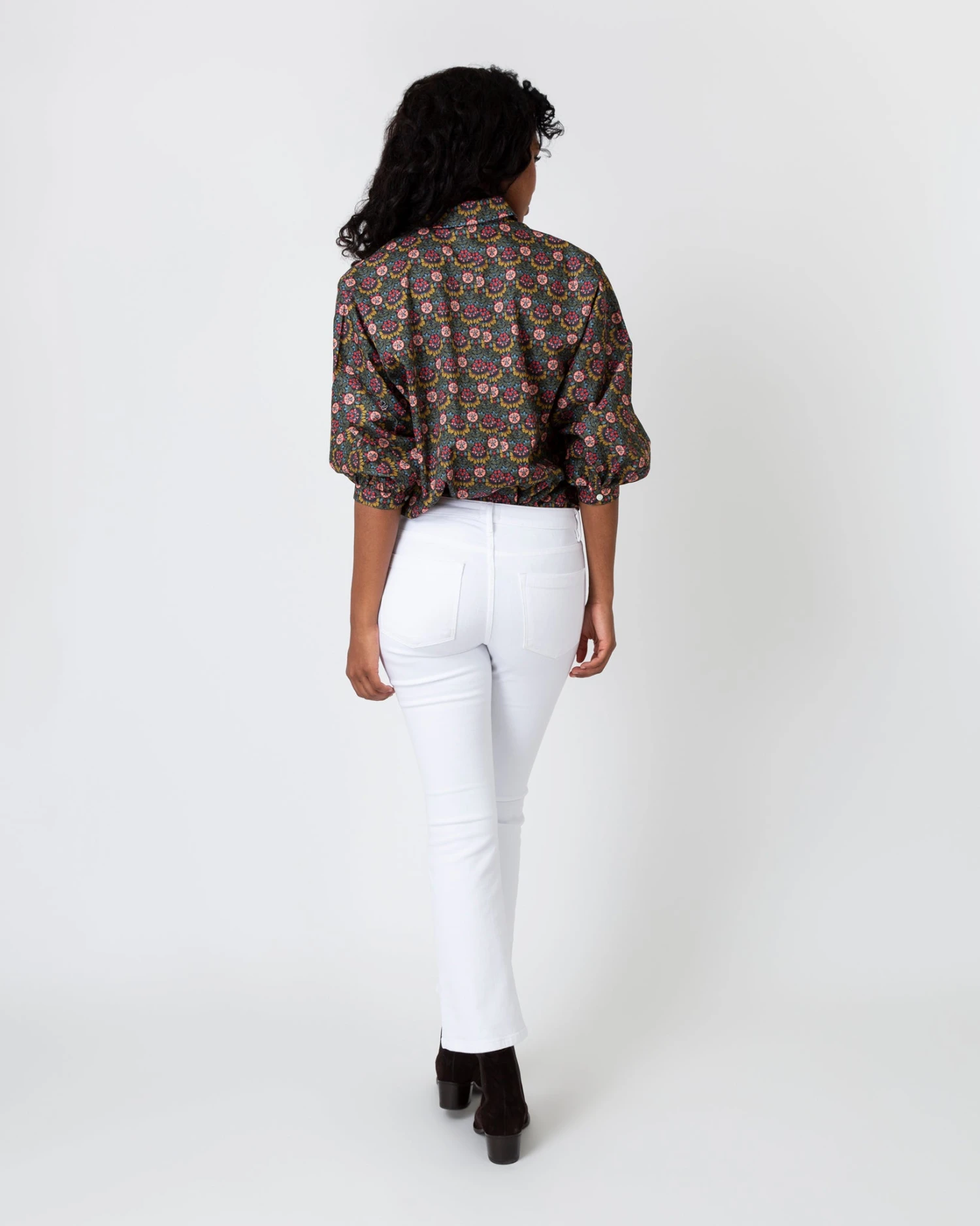 Volume Kimono Shirt In Olive/Berry Multi Persephone Liberty Fabric 8 Volume Kimono Shirt In Olive/Berry Multi Persephone Liberty Fabric - Image 6