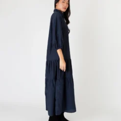 Isla Shirtdress In Navy Habotai 15 Isla Shirtdress In Navy Habotai -Modezzia Sales S57830 1