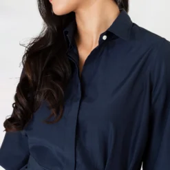 Isla Shirtdress In Navy Habotai 12 Isla Shirtdress In Navy Habotai -Modezzia Sales S57830 6