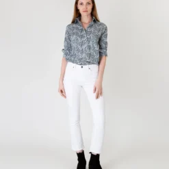 Tomboy Popover Shirt In Blue Multi June's Meadow Liberty Fabric 14 Tomboy Popover Shirt In Blue Multi June's Meadow Liberty Fabric -Modezzia Sales S57988 5