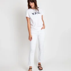 A.P.C. T-Shirt In Chalk/Navy 11 A.P.C. T-Shirt In Chalk/Navy -Modezzia Sales S59482 5