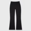 Faye Flare Cropped Pant In Black Waffle Crepe -Modezzia Sales S60048 1