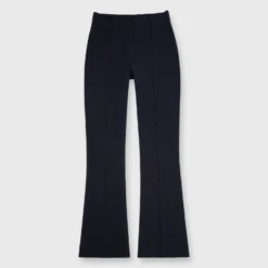Faye Flare Cropped Pant In Ink Waffle Crepe