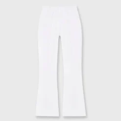 Faye Flare Cropped Pant In White Garment-Dyed Stretch Twill