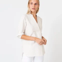 Nyala Shirt In Taupe Horizontal Stripe Seersucker 9 Nyala Shirt In Taupe Horizontal Stripe Seersucker -Modezzia Sales S60581 6