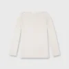 Long-Sleeved Boatneck Tee In Taupe/Ivory Stripe Compact Jersey 2 Long-Sleeved Boatneck Tee In Taupe/Ivory Stripe Compact Jersey -Modezzia Sales S60599 1