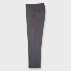 Dress Trouser In Mid-Grey Wool Hopsack