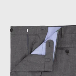 Dress Trouser In Mid-Grey Wool Hopsack -Modezzia Sales S63185 3