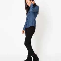 Western Shirt In 1-Year Indigo Denim -Modezzia Sales S64836 3