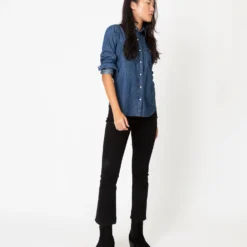 Western Shirt In 1-Year Indigo Denim -Modezzia Sales S64836 4