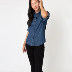 Western Shirt In 1-Year Indigo Denim -Modezzia Sales S64836 6