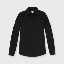 Icon Blouse In Black Silk Crepe De Chine