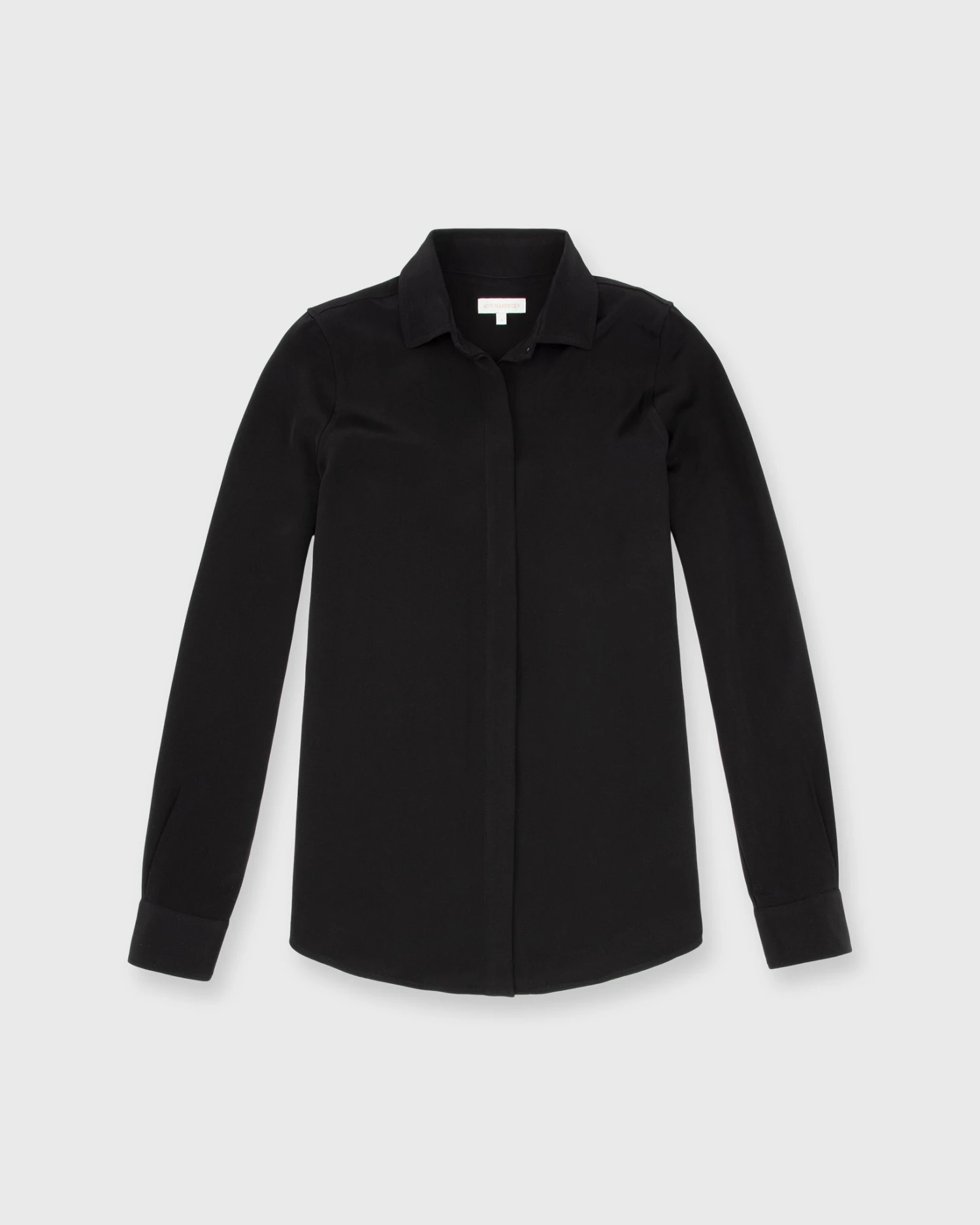 Icon Blouse In Black Silk Crepe De Chine 3 Icon Blouse In Black Silk Crepe De Chine