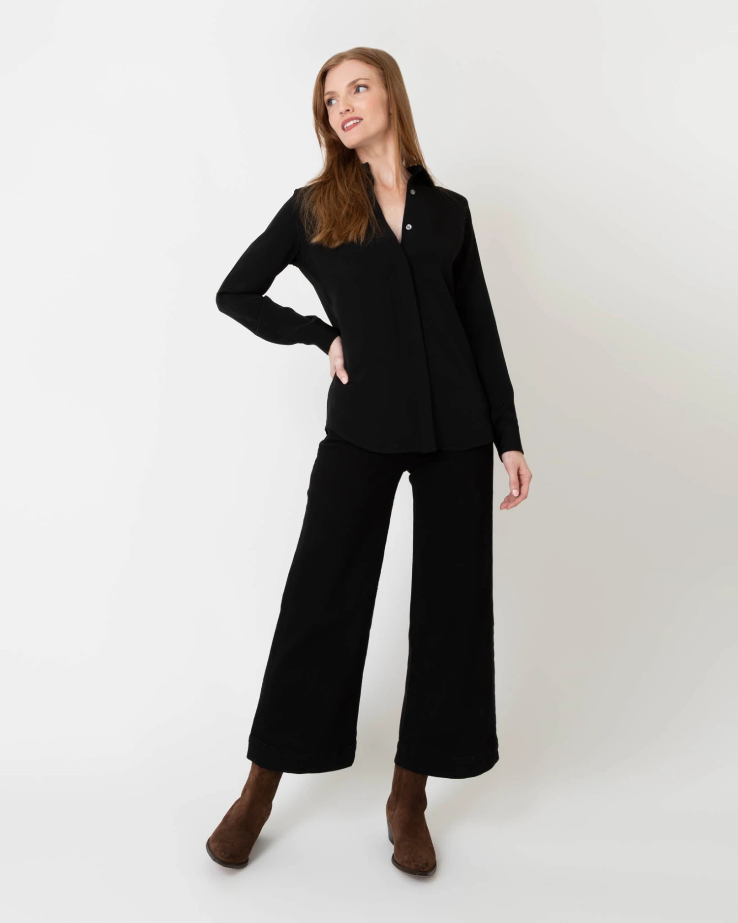 Icon Blouse In Black Silk Crepe De Chine 6 Icon Blouse In Black Silk Crepe De Chine - Image 4