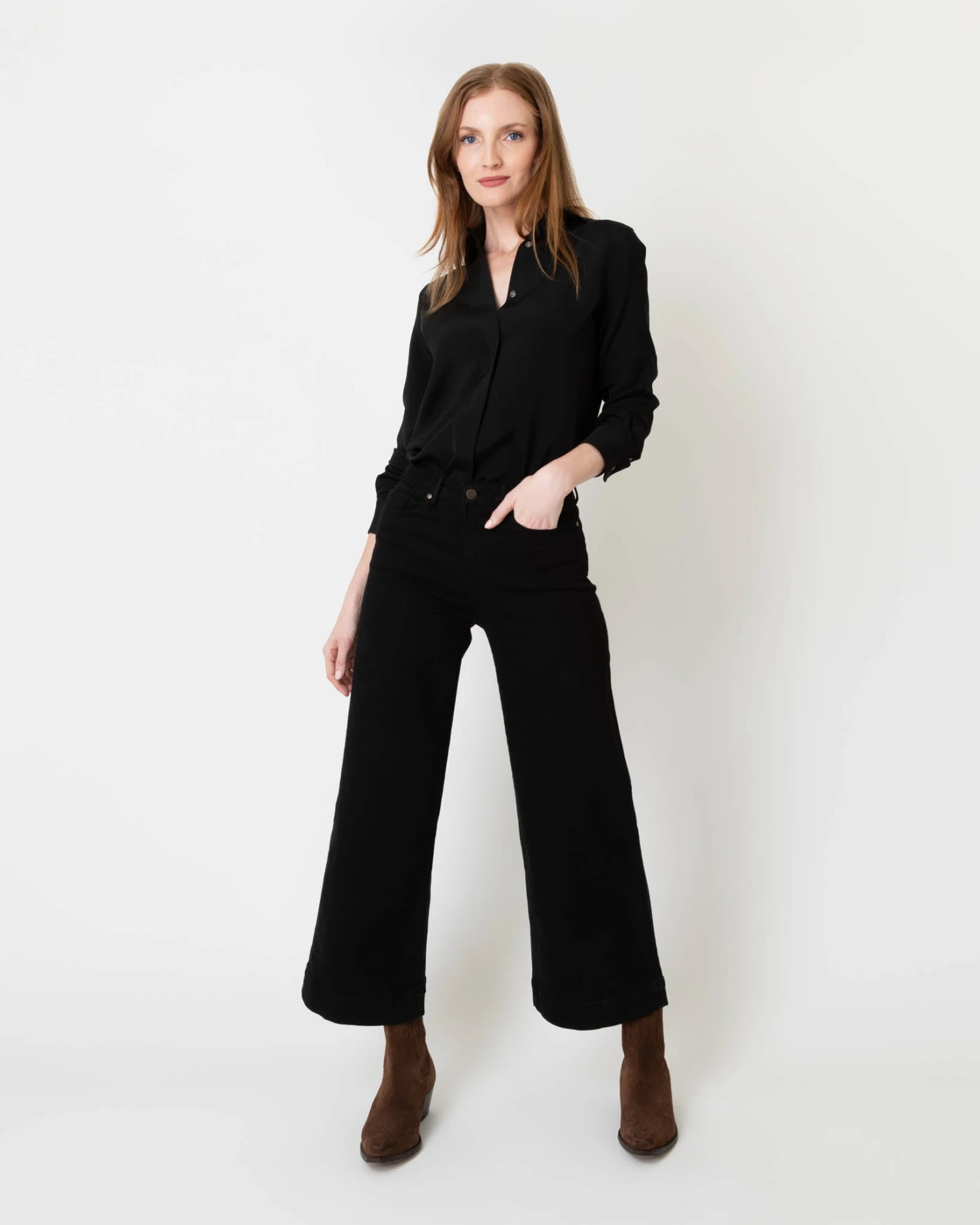 Icon Blouse In Black Silk Crepe De Chine 4 Icon Blouse In Black Silk Crepe De Chine - Image 2