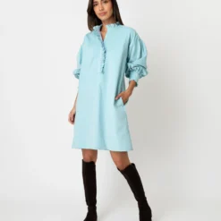 Adaline Dress In Skyline Stretch Cord