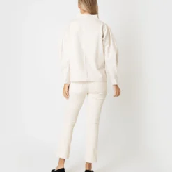 Violet Top In Bisque Bi-Stretch Tricotine -Modezzia Sales S64903 4