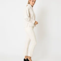 Violet Top In Bisque Bi-Stretch Tricotine -Modezzia Sales S64903 5