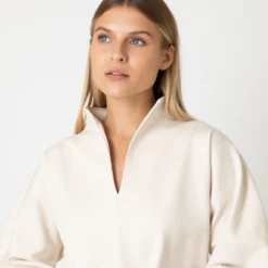 Violet Top In Bisque Bi-Stretch Tricotine -Modezzia Sales S64903 7