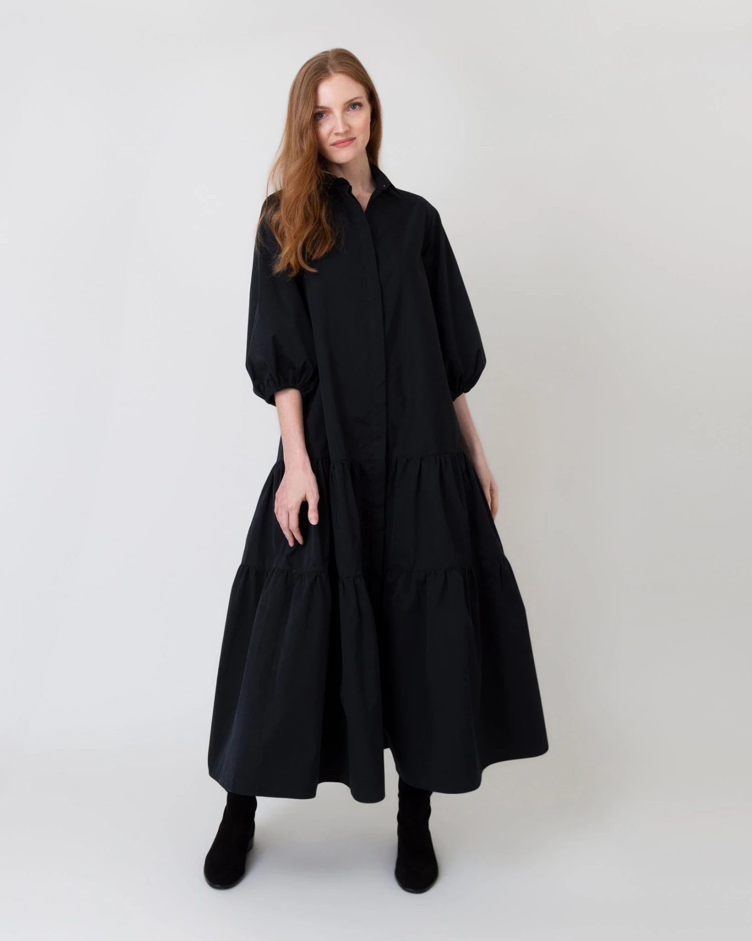 Isla Shirtdress In Black Poplin 9 Isla Shirtdress In Black Poplin - Image 7
