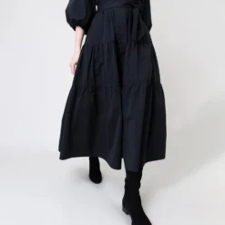 Isla Shirtdress In Black Poplin 17 Isla Shirtdress In Black Poplin -Modezzia Sales S64929 10