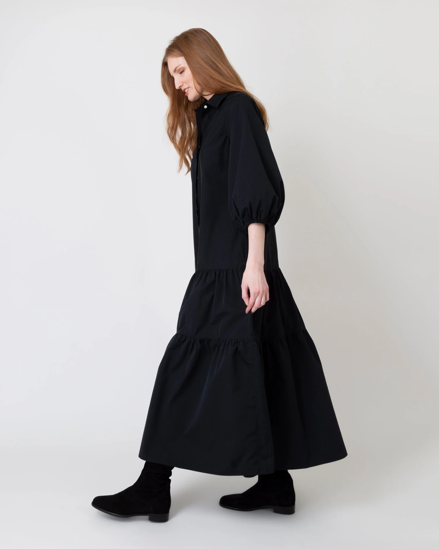 Isla Shirtdress In Black Poplin 10 Isla Shirtdress In Black Poplin - Image 8