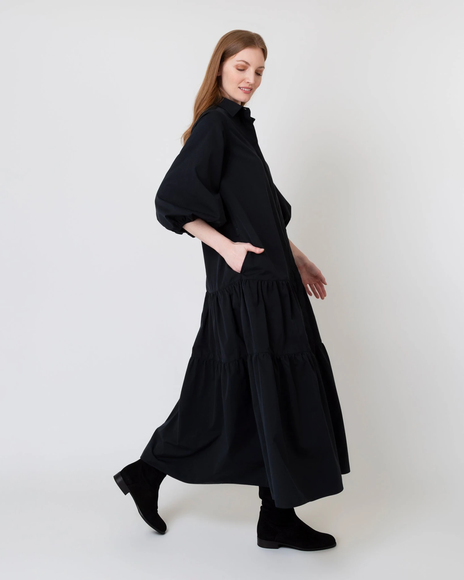 Isla Shirtdress In Black Poplin 12 Isla Shirtdress In Black Poplin - Image 10