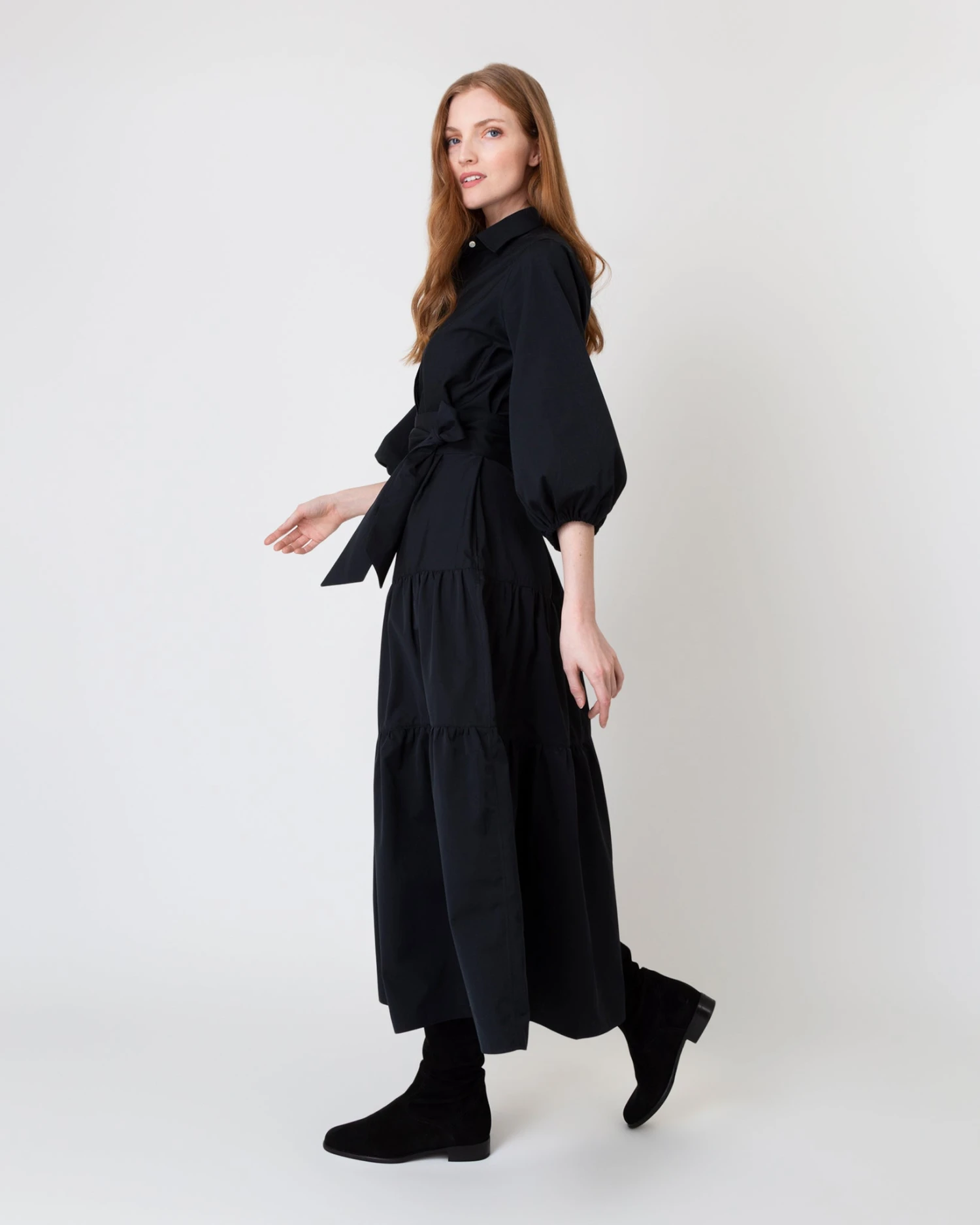Isla Shirtdress In Black Poplin 4 Isla Shirtdress In Black Poplin - Image 2