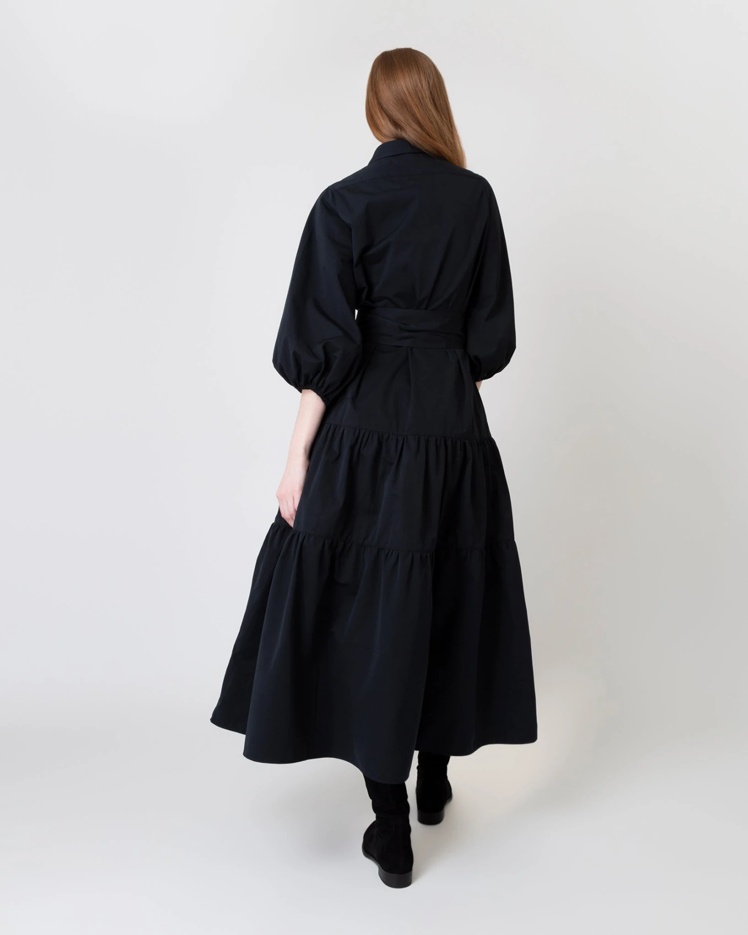 Isla Shirtdress In Black Poplin 5 Isla Shirtdress In Black Poplin - Image 3