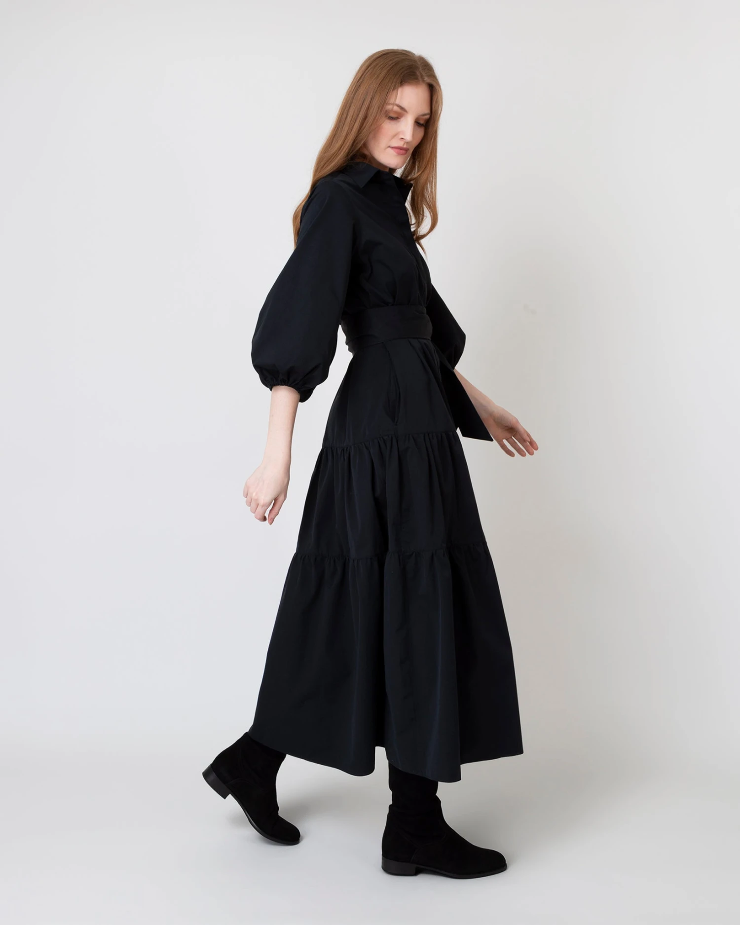 Isla Shirtdress In Black Poplin 6 Isla Shirtdress In Black Poplin - Image 4