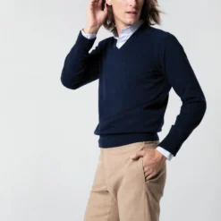 Side-Tab Dress Trouser In Camel Stretch Flannel 9 Side-Tab Dress Trouser In Camel Stretch Flannel -Modezzia Sales S65653