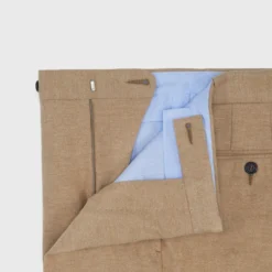 Side-Tab Dress Trouser In Camel Stretch Flannel 8 Side-Tab Dress Trouser In Camel Stretch Flannel -Modezzia Sales S65653 3