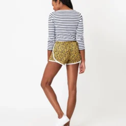 Track Short In Yellow Star Anise Liberty Fabric -Modezzia Sales S66237 3