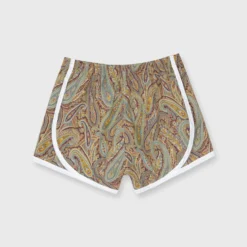Track Short In Bordeaux Multi Paisley Park Liberty Fabric