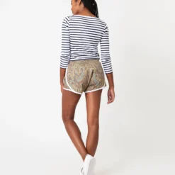 Track Short In Bordeaux Multi Paisley Park Liberty Fabric -Modezzia Sales S66239 2