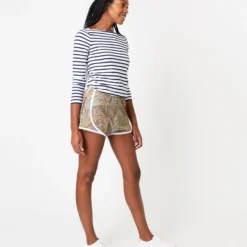 Track Short In Bordeaux Multi Paisley Park Liberty Fabric -Modezzia Sales S66239 3