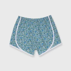 Track Short In Blue/Mint Betsy Berry Liberty Fabric