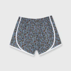 Track Short In Light Blue/Coral Star Anise Liberty Fabric