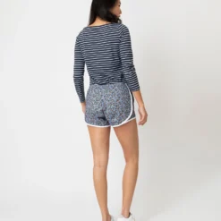 Track Short In Light Blue/Coral Star Anise Liberty Fabric -Modezzia Sales S66248 4