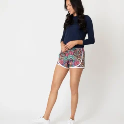 Track Short In Navy Multi Elm House Liberty Fabric 12 Track Short In Navy Multi Elm House Liberty Fabric -Modezzia Sales S66249 5